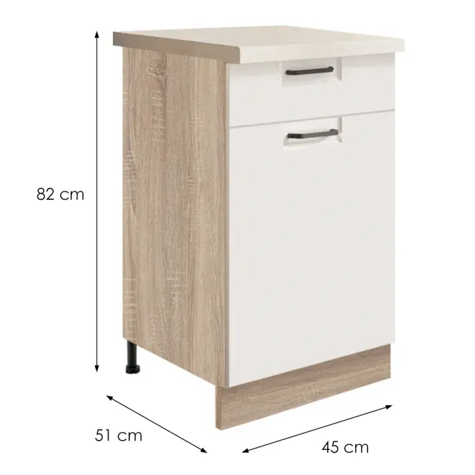Skrinka do kuchyne Favorit 3d Sonoma/White,2