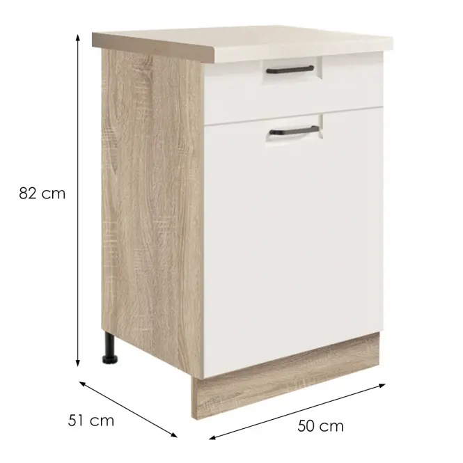 Skrinka do kuchyne Favorit 4d Sonoma/White,2