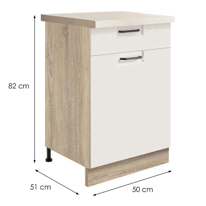 Skrinka do kuchyne Favorit 4d Sonoma/White,2