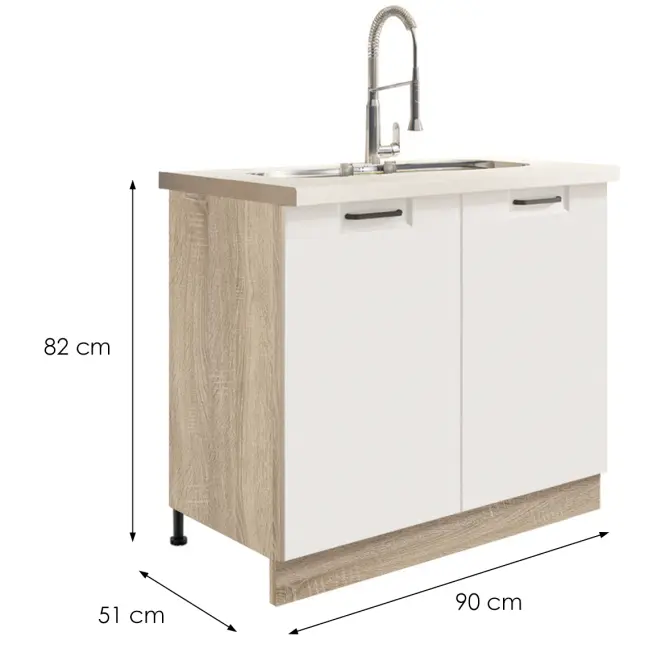 Skrinka do kuchyne Favorit 13d Sonoma/White,2