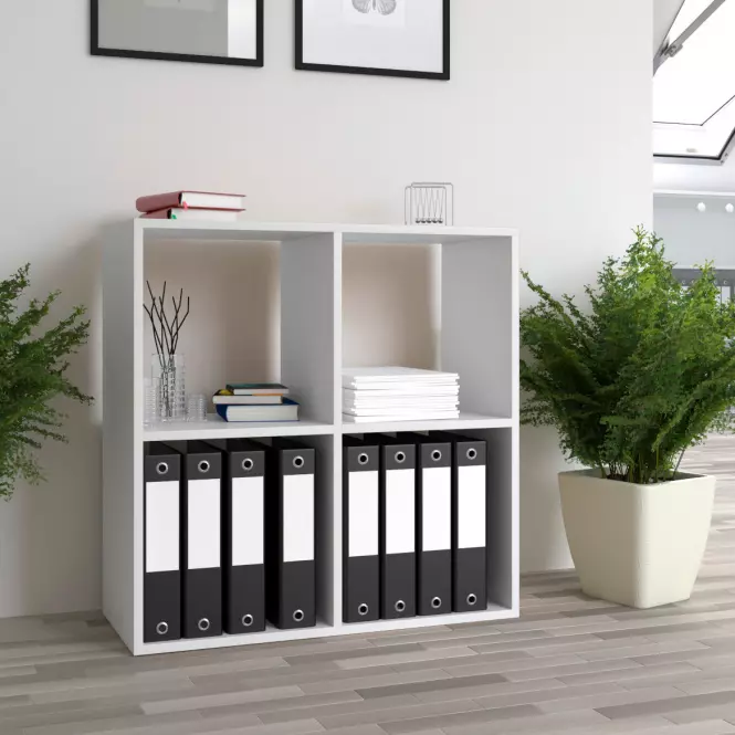 Regál Malax 2x2 biely Mat