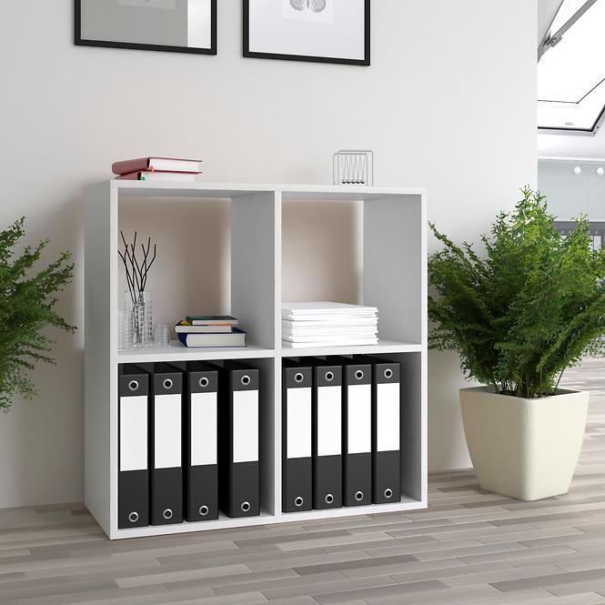 Regál Malax 2x2 biely Mat