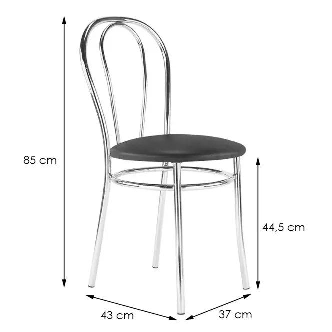 Stolička Tulipan CHR V-04 čierna,2