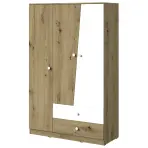 Skriňa Naxos 120 cm – dub artisan/biela mat, trojdverová, zásuvky