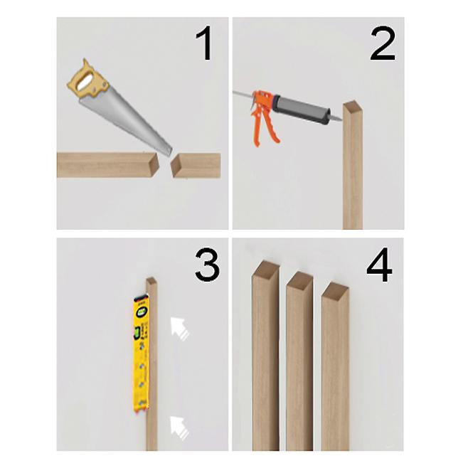 Dekoračná lamelová MDF lišta na stenu Loft Betón 30x38x2750 mm