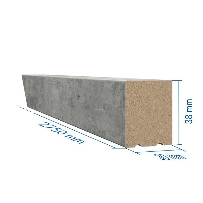 Dekoračná lamelova mdf lišta na stenu Loft Beton 30x38x2750mm