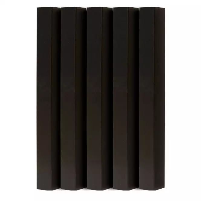 Dekoračná lamelová lišta 3D slim čierna mat 19x29x2750 mm,2