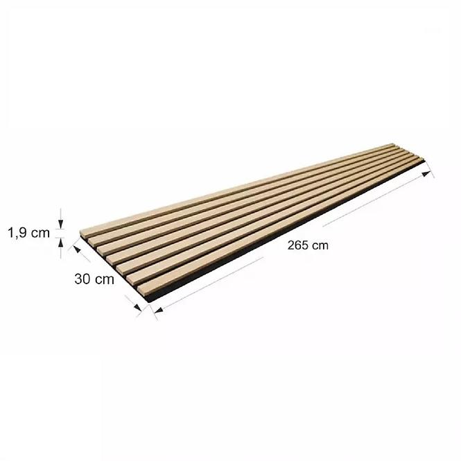 Akustické panely lamelove  3d na plsti Natural fornir 19x300x2650mm