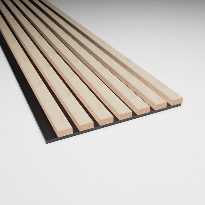 Akustické panely lamelove  3d na plsti Natural fornir 19x300x2650mm