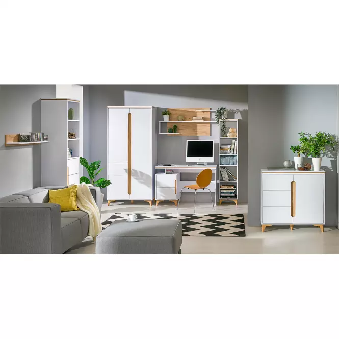 Komoda Gappa 1d3s Horský popol/brilantná biela