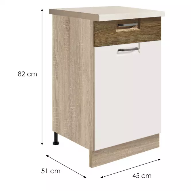 Skrinka do kuchyne Favorit 3d Sonoma/White+Ribbeck