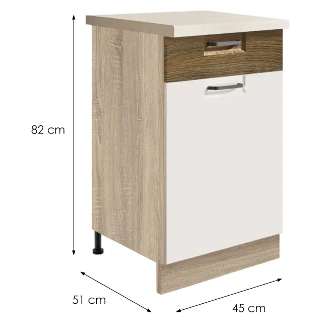 Skrinka do kuchyne Favorit 3d Sonoma/White+Ribbeck,2