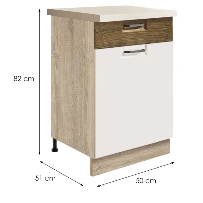 Skrinka do kuchyne Favorit 4d Sonoma/White+Ribbeck,2