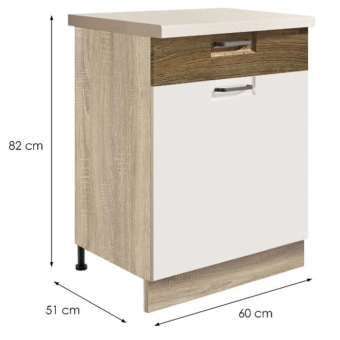Skrinka do kuchyne Favorit 5d Sonoma/White+Ribbeck