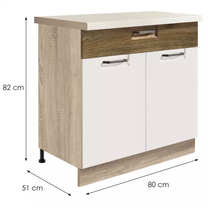 Skrinka do kuchyne Favorit 6d Sonoma/White+Ribbeck