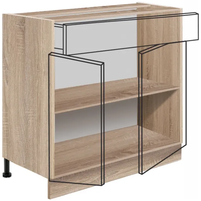 Skrinka do kuchyne Favorit 6d Sonoma/White+Ribbeck,3