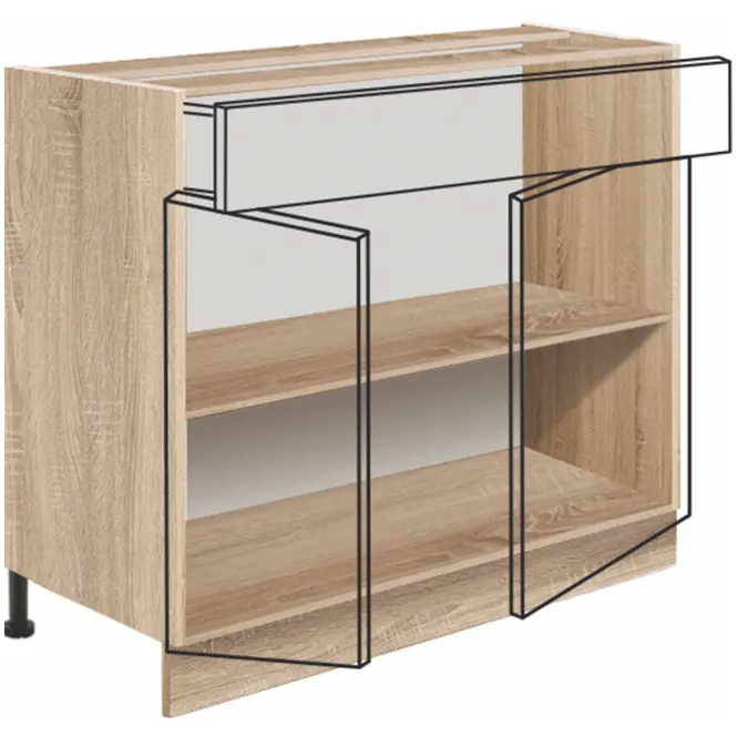 Skrinka do kuchyne Favorit 7d Sonoma/White+Ribbeck,3