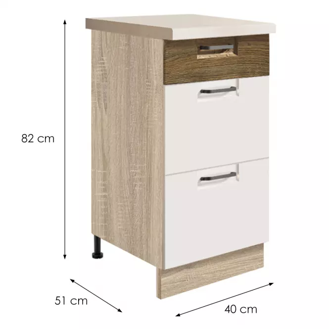 Skrinka do kuchyne Favorit 8d Sonoma/White+Ribbeck