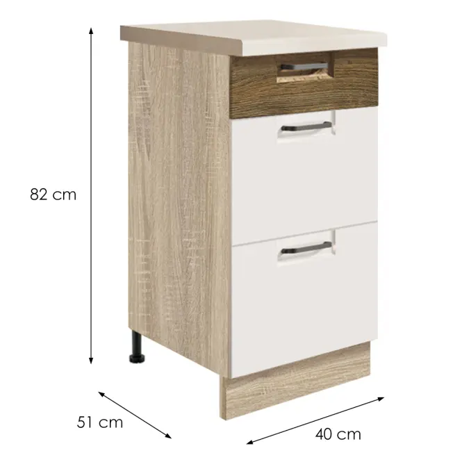 Skrinka do kuchyne Favorit 8d Sonoma/White+Ribbeck,2