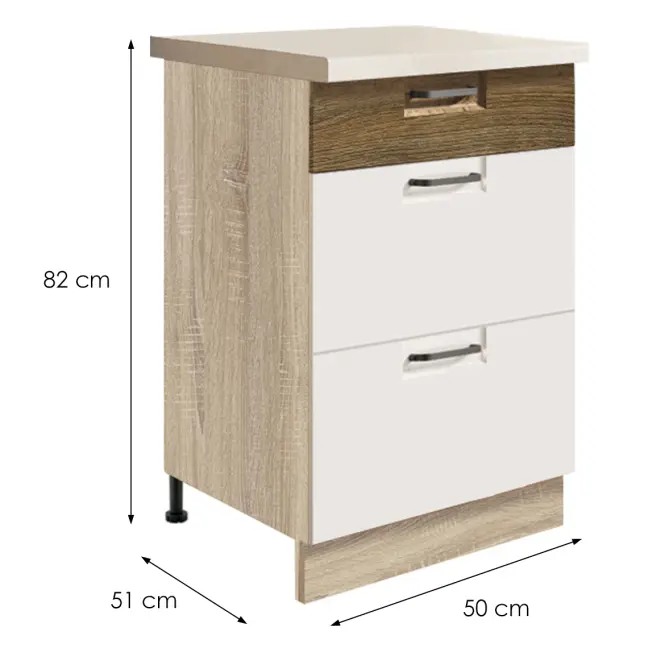Skrinka do kuchyne Favorit 9d Sonoma/White+Ribbeck,2