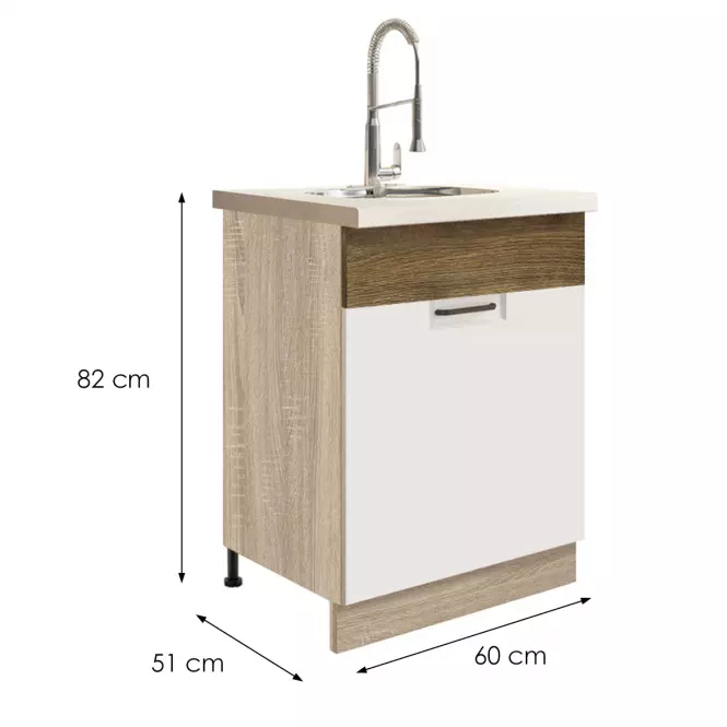 Skrinka do kuchyne Favorit 11d Sonoma/White+Ribbeck