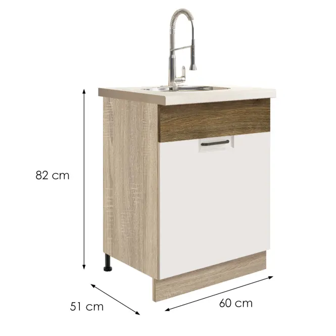 Skrinka do kuchyne Favorit 11d Sonoma/White+Ribbeck,2