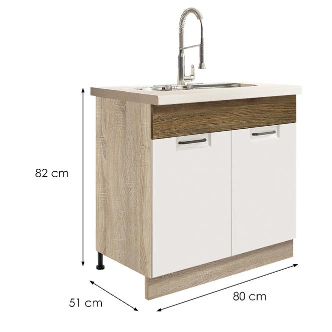 Skrinka do kuchyne Favorit 12d Sonoma/White+Ribbeck