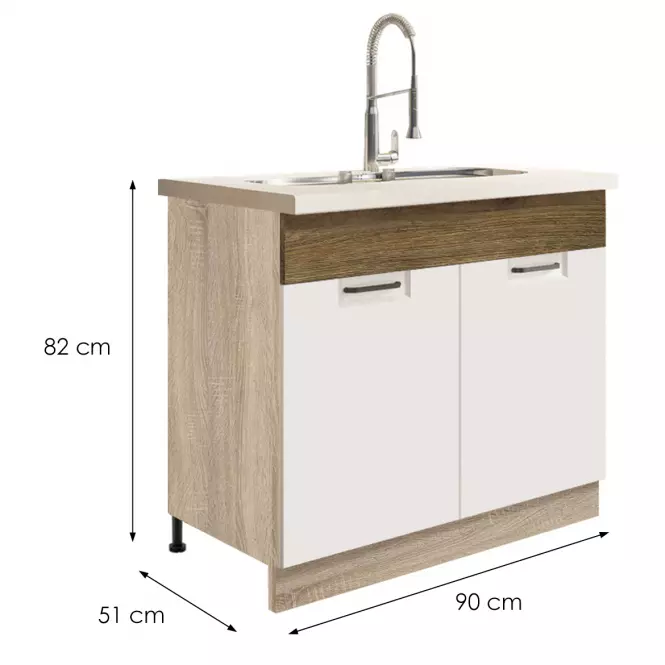 Skrinka do kuchyne Favorit 13d Sonoma/White+Ribbeck,2
