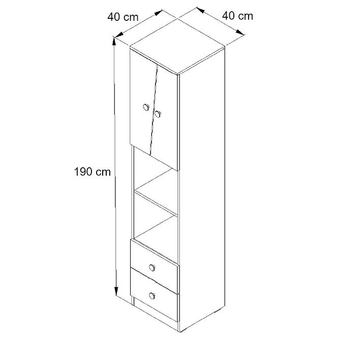 Regál Nero 05  40 – Biely Lesk,2