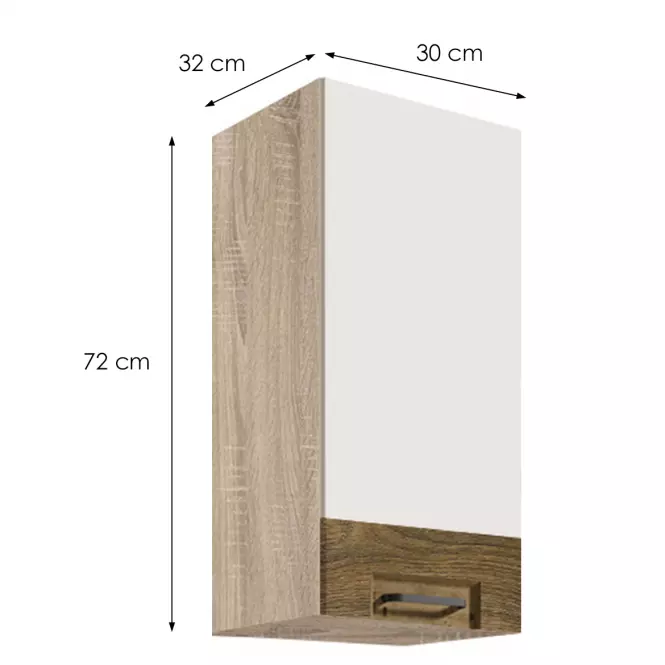 Skrinka do kuchyne Favorit 30g Sonoma/White+Ribbeck,2