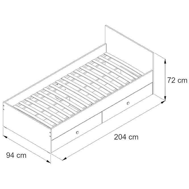 Posteľ Nero 14  – Biely Mat