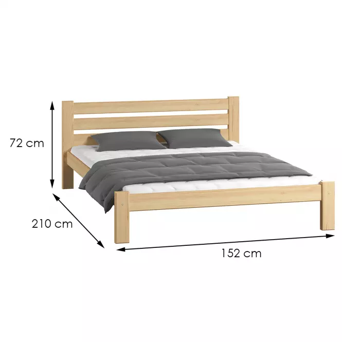 Posteľ  Adek 140x200 Borovica Bez Roštu,4
