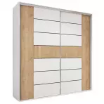 Skriňa Nela A18 Biely/kraft zlatá/Lacobel Biely