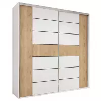 Skriňa Nela A18 Biely/kraft zlatá/Lacobel Biely