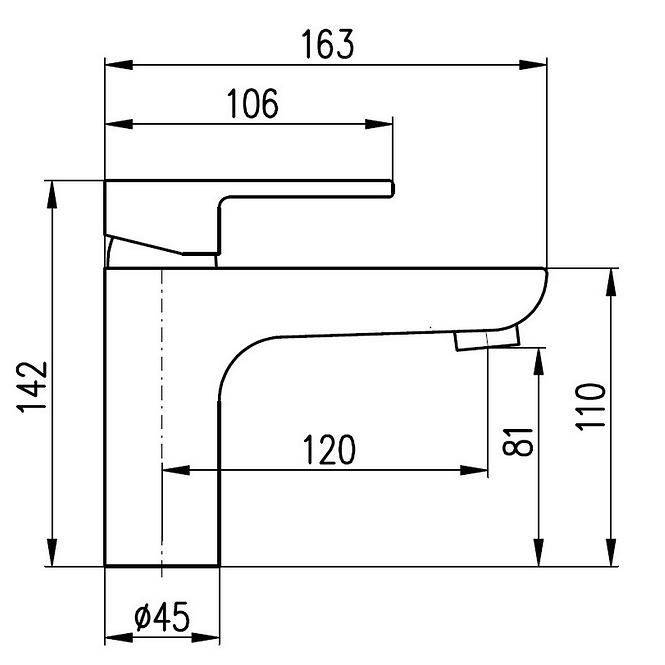 Batéria umývadlová Rav-Slezak Vltava 142mm čierne VT426.0CMATC