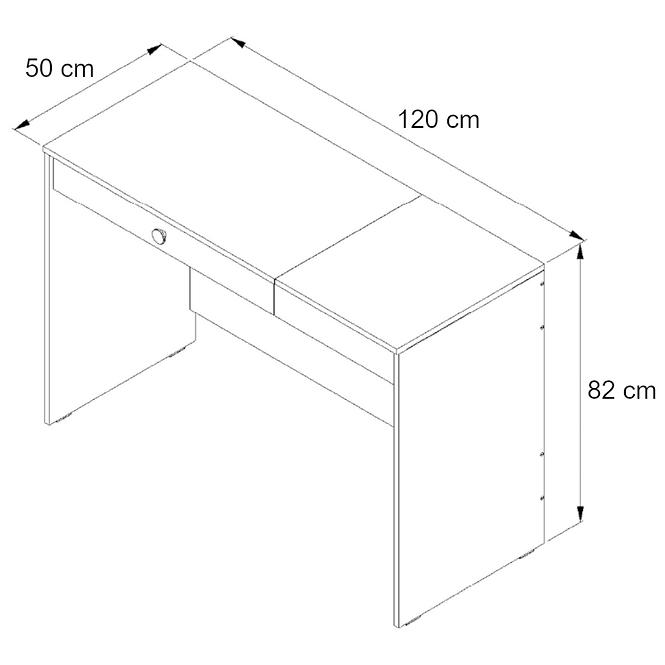 Písací stôl Nero 10  120 – Biely Mat,2