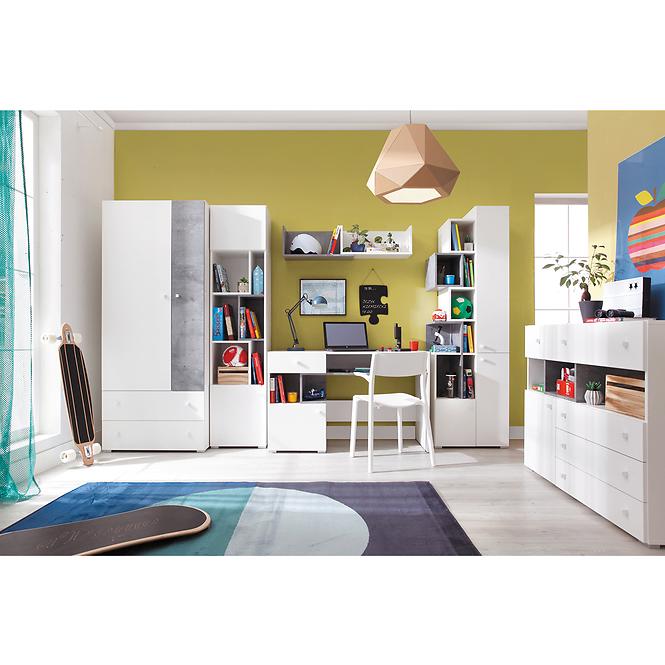 Komoda  Sigma SI11  Biely Lux/betón
