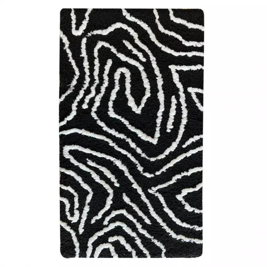 Koberec Shaggy BlackCurves 0,8/1,5 PSR-13557 čierny