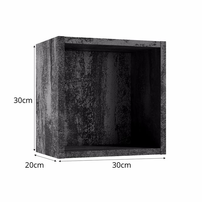 Kúpeľňová skrinka Qubik čierny betón 30x30x20