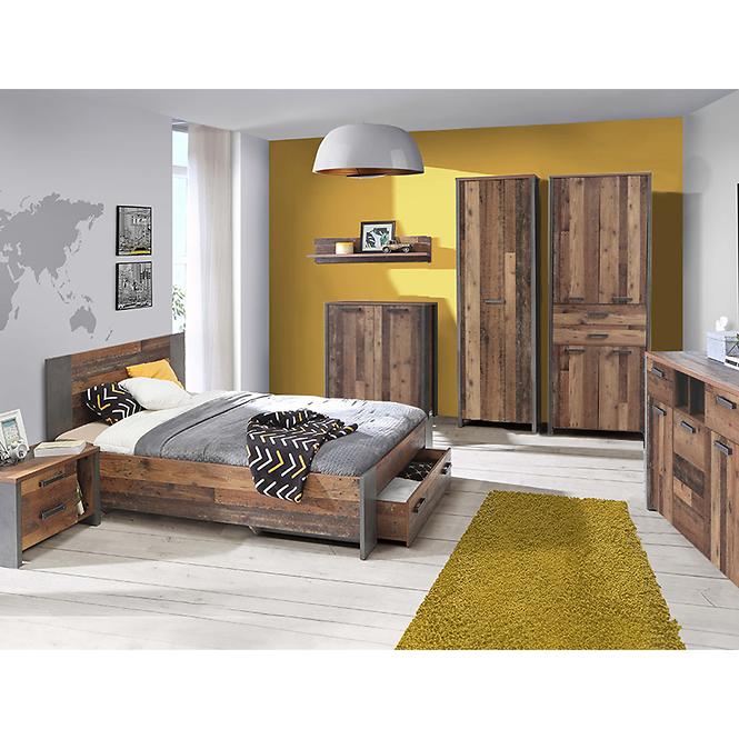 Komoda Symmach 2D old-wood vinteage/betón 042025