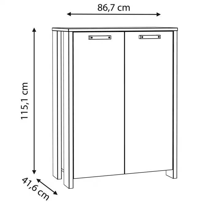 Komoda Symmach 2D old-wood vinteage/betón,4
