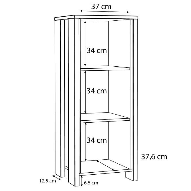 Regál Symmach 2P Old-Wood Vinteage/betón 042025