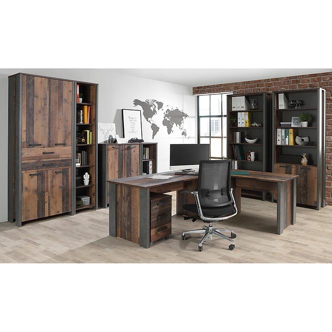 Regál Symmach 2P Old-Wood Vinteage/betón 042025