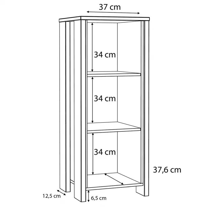 Regál Symmach 2P Old-Wood Vinteage/betón,4