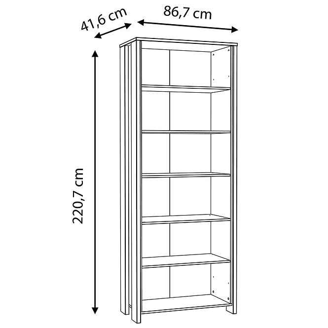 Regál Symmach 5P 87 Old-Wood Vinteage/betón,4