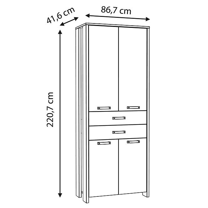 Skriňa Symmach 2S4D old-wood vinteage/betón,5