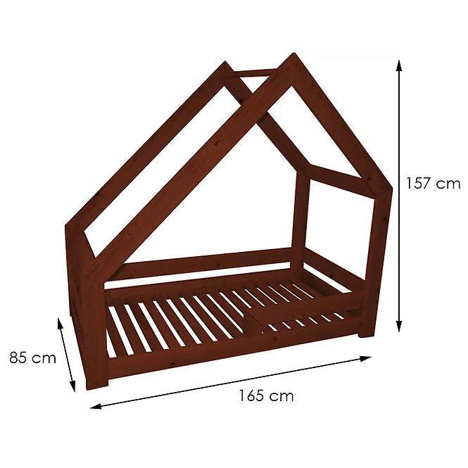 Posteľ chata - hnedy