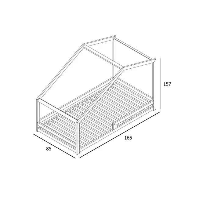 Posteľ domček - popolový,5