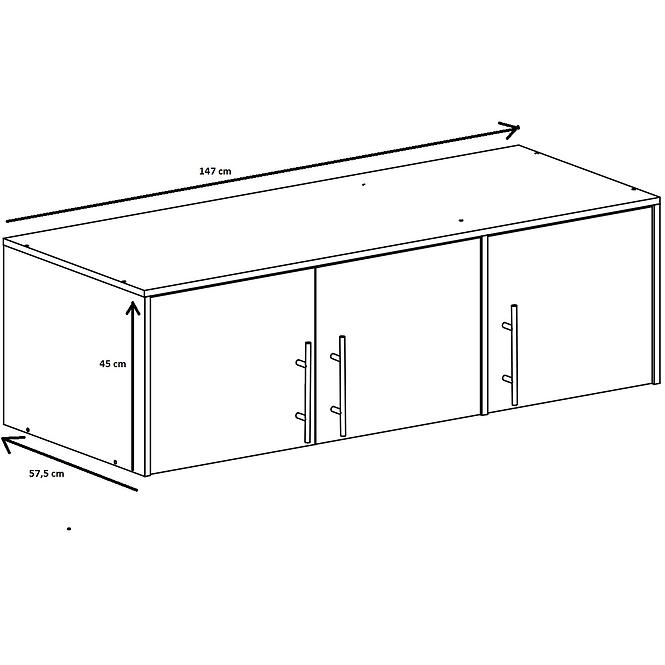 Nadstavec na skriňu Bali D3 biely
