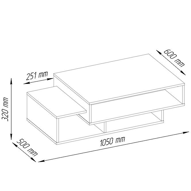 Stolík Tokio biely 43X80X80.2 46919